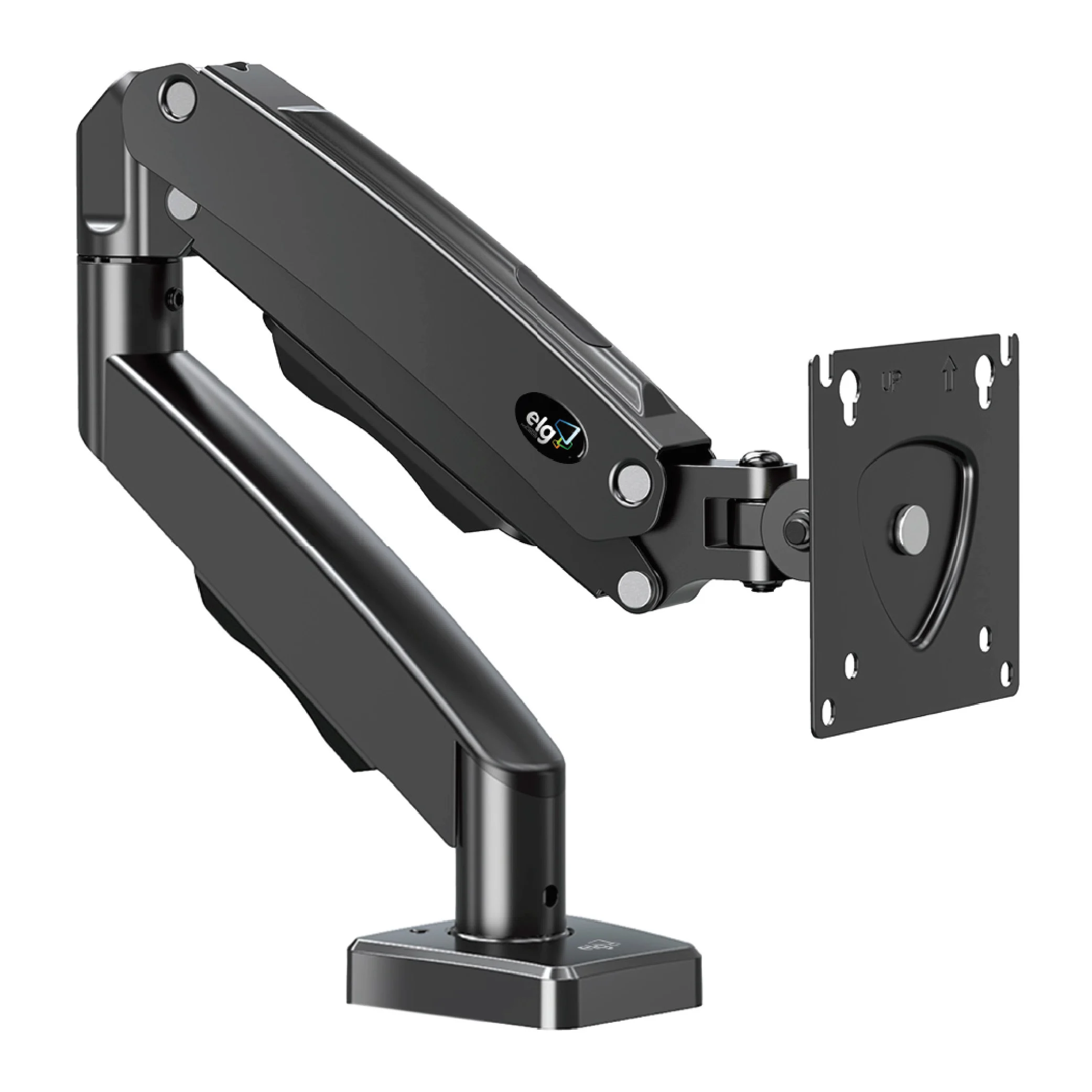 Suporte articulado ELG F80N preto com pistao a gas e placa VESA