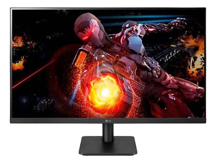 Monitor LG 27MP400-B de 27 polegadas visto de frente